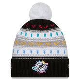 Miami Dolphins Women's 2025 NFL Crucial Catch Cuffed Knit Hat with Pom | NFL Hot