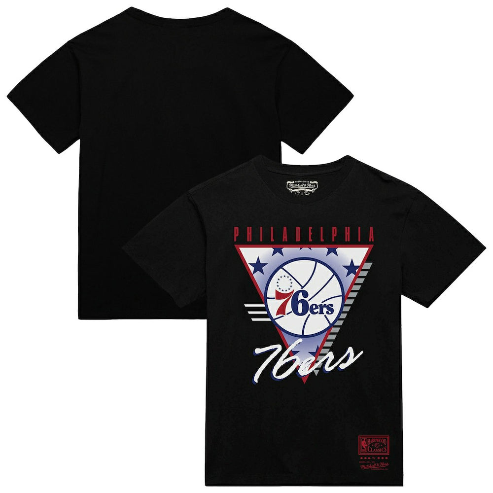 Black Philadelphia 76ers Worldwide Collection Tri-Logo T-Shirt | NBA
