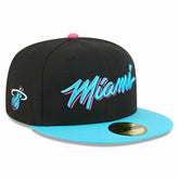 Black/Turquoise Miami Heat 2025/26 City Edition 59FIFTY Fitted Hat | NBA