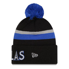 Black/Blue Dallas Mavericks 2025/26 City Edition Cuffed Knit Hat with Pom sale | NBA