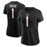 Cincinnati Bengals Ja'Marr Chase Women's Player Name & Number T-Shirt | NFL Hot