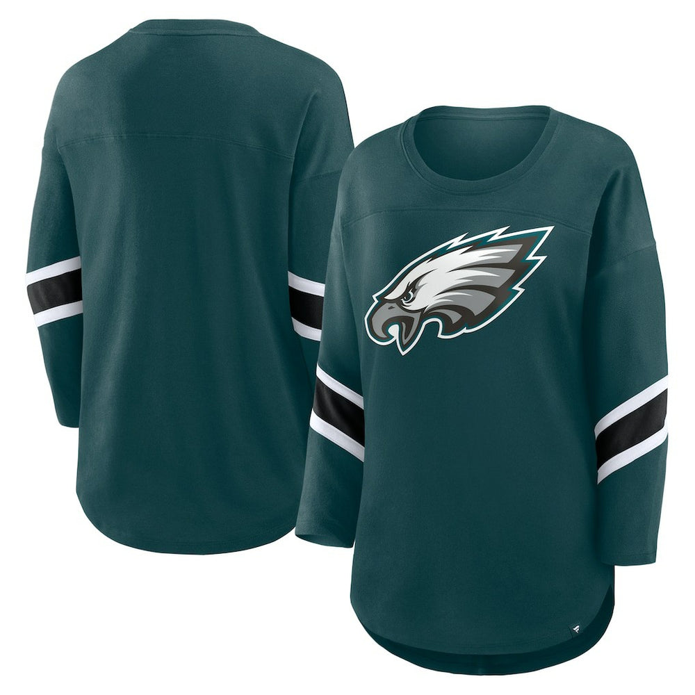 Philadelphia Eagles Women's Plus Size Redzone 3/4-Sleeve Scoop Neck T-Shirt | NFL Online