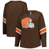 Cleveland Browns Women's Plus Size Redzone 3/4-Sleeve Scoop Neck T-Shirt | NFL On sale