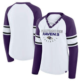 Baltimore Ravens Women's Plus Size Redzone Lace Up Long Sleeve T-Shirt | NFL New
