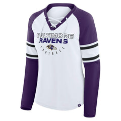Baltimore Ravens Women's Plus Size Redzone Lace Up Long Sleeve T-Shirt | NFL New