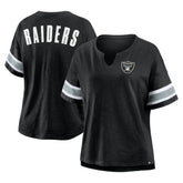 Las Vegas Raiders Women's Plus Size Redzone Notch Neck T-Shirt | NFL New
