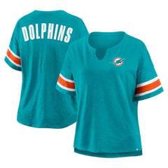 Miami Dolphins Women's Plus Size Redzone Notch Neck T-Shirt | NFL Online