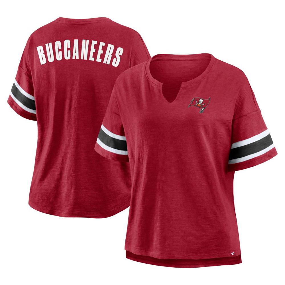 Tampa Bay Buccaneers Women's Plus Size Redzone Notch Neck T-Shirt | NFL New