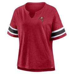 Tampa Bay Buccaneers Women's Plus Size Redzone Notch Neck T-Shirt | NFL New