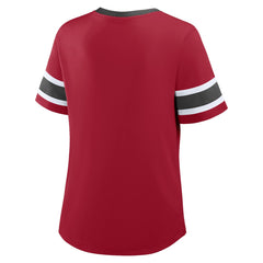 Tampa Bay Buccaneers Women's Plus Size Red Zone Athena Lace-Up V-Notch Neck T-Shirt | NFL US