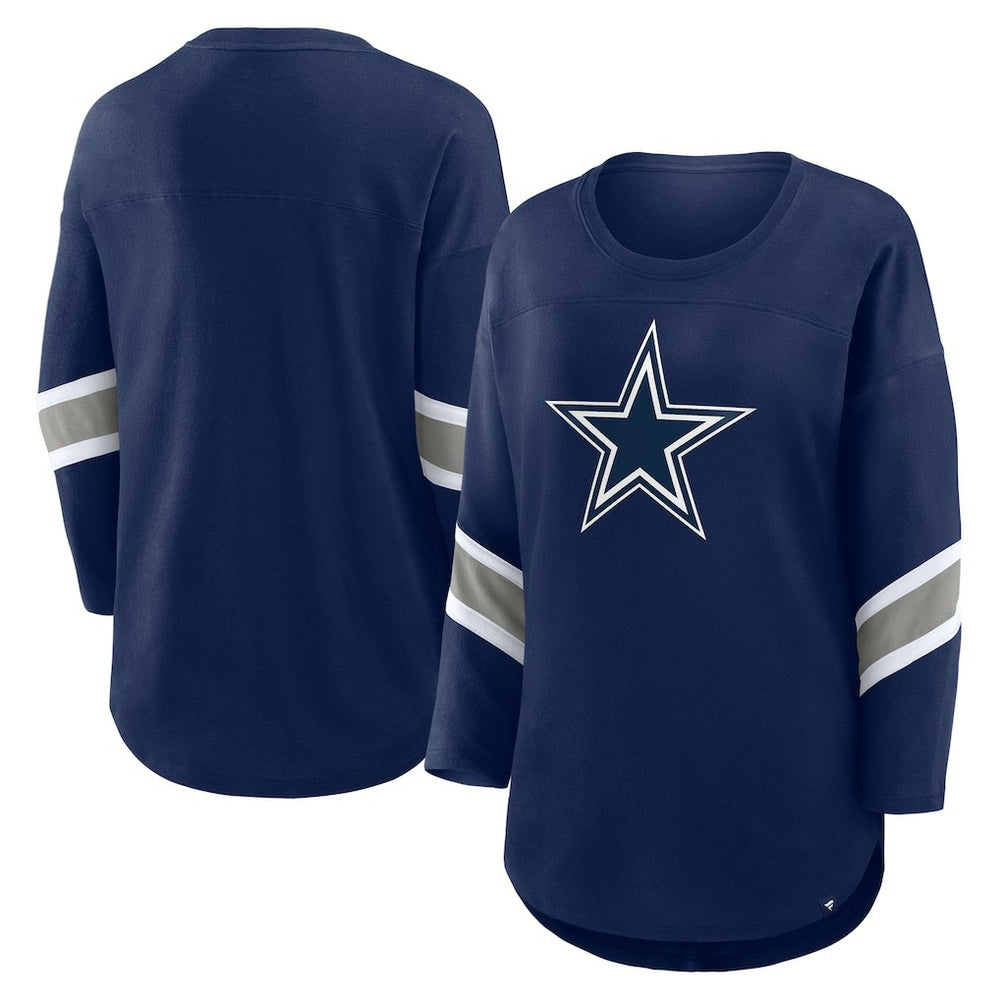 Dallas Cowboys Women's Plus Size Redzone 3/4-Sleeve Scoop Neck T-Shirt | NFL Hot