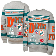 Miami Dolphins Youth Throwback All-Over Print Fleece Sweatshirt | NFL Hot