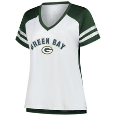 Green Bay Packers Jordan Love Women's Plus Size Bling V-Neck T-Shirt | NFL US