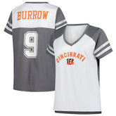 Cincinnati Bengals Joe Burrow Women's Plus Size Bling V-Neck T-Shirt | NFL Sale