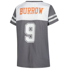 Cincinnati Bengals Joe Burrow Women's Plus Size Bling V-Neck T-Shirt | NFL Sale