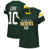 Green Bay Packers Jordan Love Women's Plus Size Name & Number Raglan Lace V-Neck T-Shirt | NFL Near me
