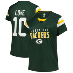 Green Bay Packers Jordan Love Women's Plus Size Name & Number Raglan Lace V-Neck T-Shirt | NFL Near me