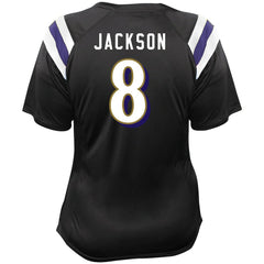 Baltimore Ravens Lamar Jackson Women's Plus Size Name & Number Raglan Lace V-Neck T-Shirt | NFL Hot
