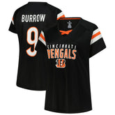 Cincinnati Bengals Joe Burrow Women's Plus Size Name & Number Raglan Lace V-Neck T-Shirt | NFL On sale