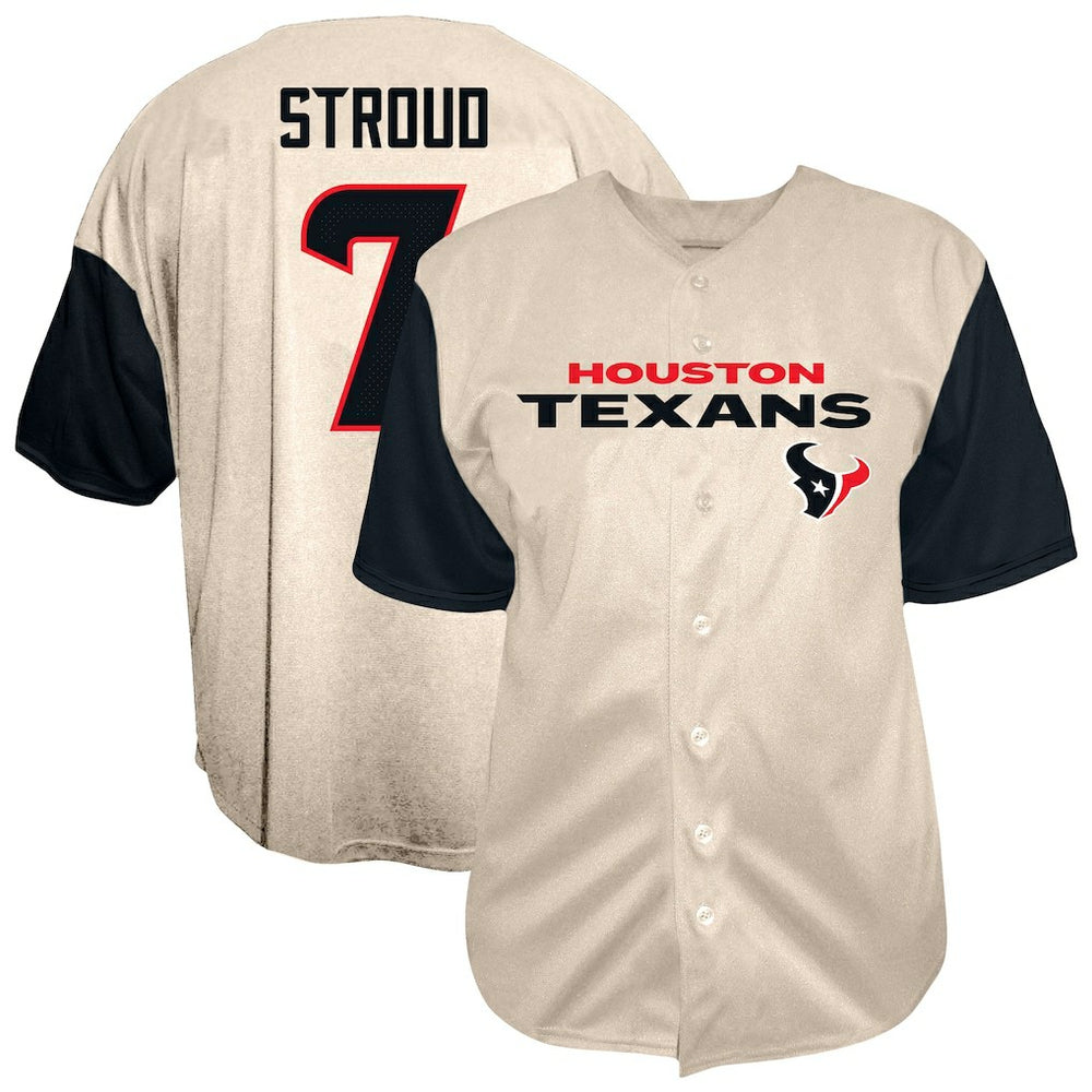 Houston Texans C.J. Stroud Big & Tall Baseball Button-Up Shirt | NFL Outlet