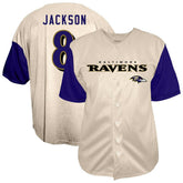 Baltimore Ravens Lamar Jackson Big & Tall Baseball Button-Up Shirt | NFL Outlet