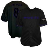 Baltimore Ravens Lamar Jackson Big & Tall Baseball Button-Up Shirt | NFL New