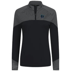 Miami Marlins Levelwear Women's Classic Stripes Insignia 2.0 Raglan Quarter-Zip Top - MLB Tops
