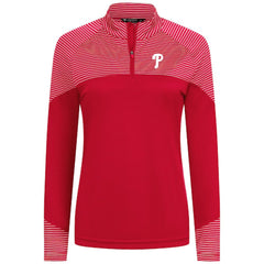 Philadelphia Phillies Levelwear Women's Classic Stripes Insignia 2.0 Raglan Quarter-Zip Top - MLB Tops
