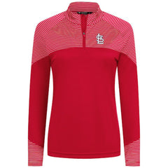 St. Louis Cardinals Levelwear Women's Classic Stripes Insignia 2.0 Raglan Quarter-Zip Top - MLB Tops