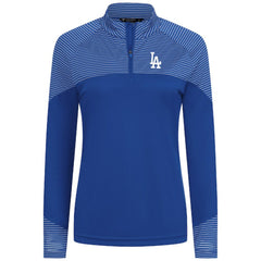 Los Angeles Dodgers Levelwear Women's Classic Stripes Insignia 2.0 Raglan Quarter-Zip Top - MLB Tops