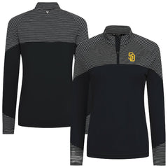 San Diego Padres Levelwear Women's Classic Stripes Insignia 2.0 Raglan Quarter-Zip Top - MLB Tops