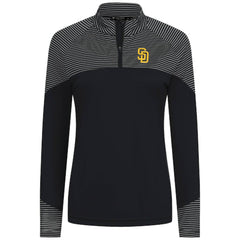 San Diego Padres Levelwear Women's Classic Stripes Insignia 2.0 Raglan Quarter-Zip Top - MLB Tops
