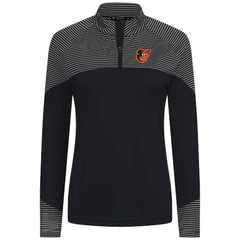 Baltimore Orioles Levelwear Women's Classic Stripes Insignia 2.0 Raglan Quarter-Zip Top - MLB Tops