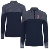 Boston Red Sox Levelwear Women's Classic Stripes Insignia 2.0 Raglan Quarter-Zip Top - MLB Tops