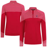 Los Angeles Angels Levelwear Women's Classic Stripes Insignia 2.0 Raglan Quarter-Zip Top - MLB Tops