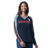 Cleveland Guardians G-III 4Her by Carl Banks Women's Top Dog Raglan Long Sleeve V-Neck T-Shirt - MLB T-shirts