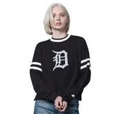 Detroit Tigers Starter Women's Rally Cropped Drop Shoulder Crewneck Sweatshirt - MLB Sweatshirts