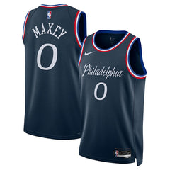 Navy Tyrese Maxey Philadelphia 76ers Unisex 2025/26 Swingman Jersey | NBA