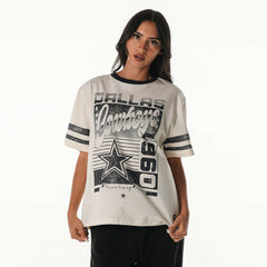 Dallas Cowboys The Wild Collective Women's Vintage Drop Shoulder Oversized Boyfriend T-Shirt | NFL On sale