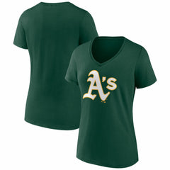 Athletics Women's Logo V-Neck T-Shirt - MLB T-shirts