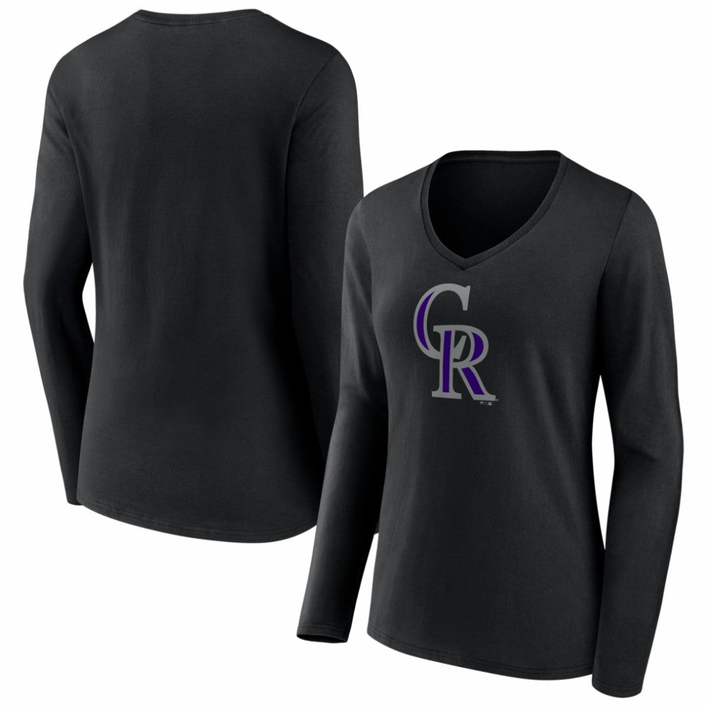 Colorado Rockies Women's Logo Long Sleeve V-Neck T-Shirt - MLB T-shirts