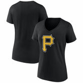 Pittsburgh Pirates Women's Logo V-Neck T-Shirt - MLB T-shirts