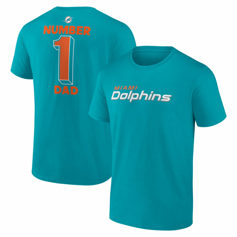 Miami Dolphins #1 Dad Jersey T-Shirt | NFL New