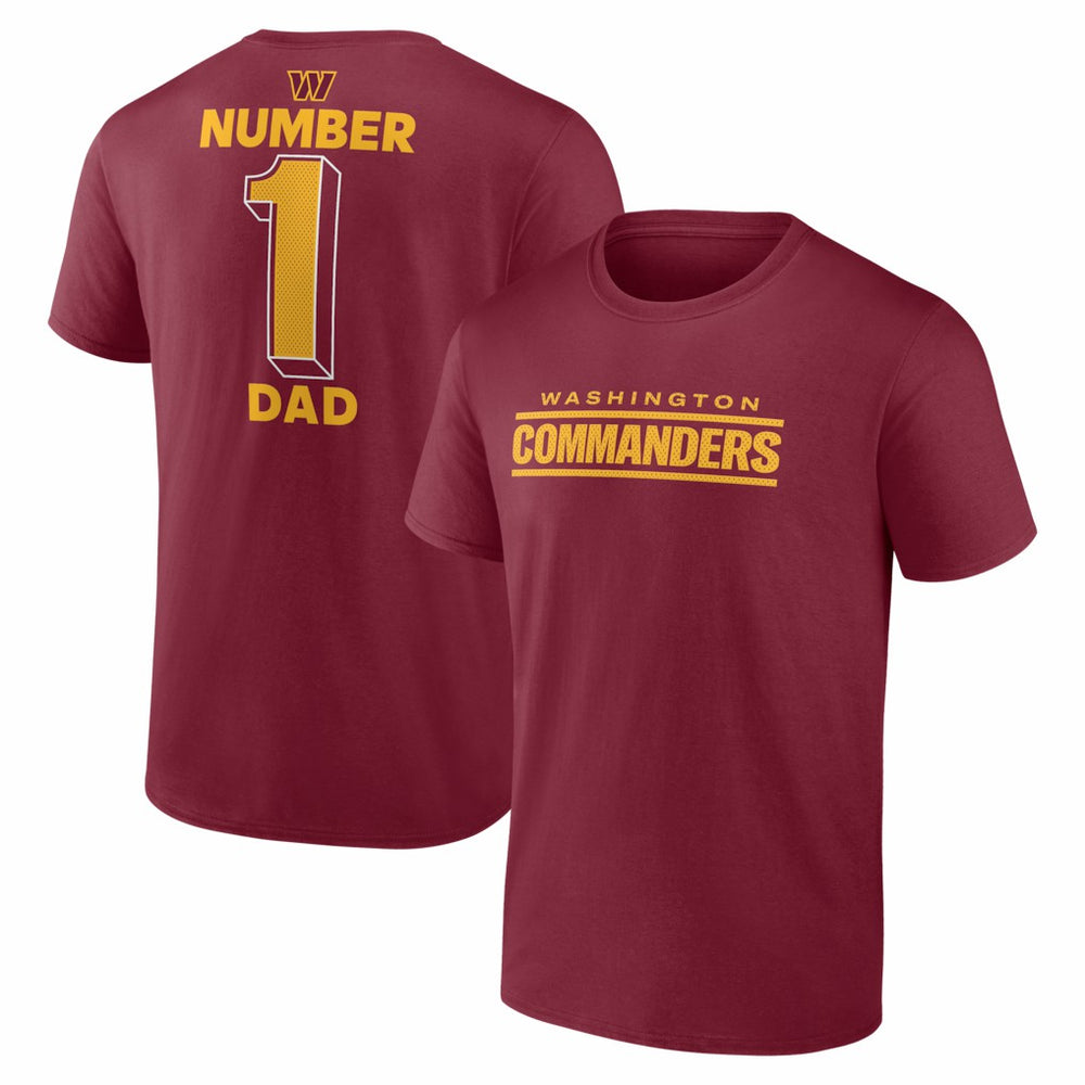 Washington Commanders #1 Dad Jersey T-Shirt | NFL On sale