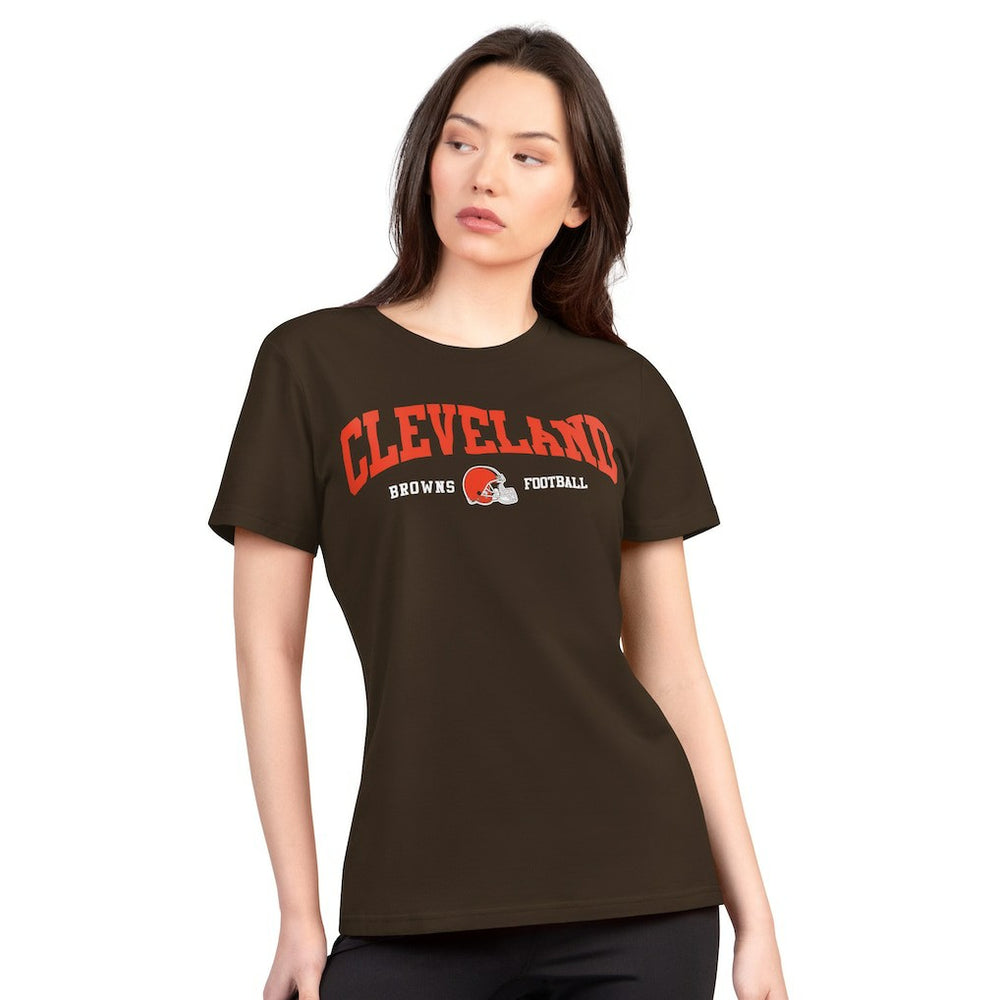 Cleveland Browns G-III 4Her by Carl Banks Women's Super-Slim Lightweight Winning Crew T-Shirt | NFL Discount