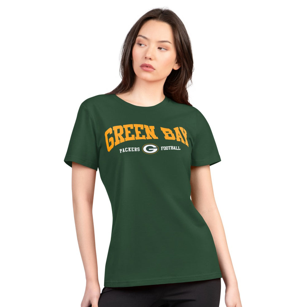 Green Bay Packers G-III 4Her by Carl Banks Women's Super-Slim Lightweight Winning Crew T-Shirt | NFL New