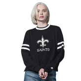 New Orleans Saints Starter Women's Rally Drop Shoulder Cropped Sweatshirt | NFL Sale