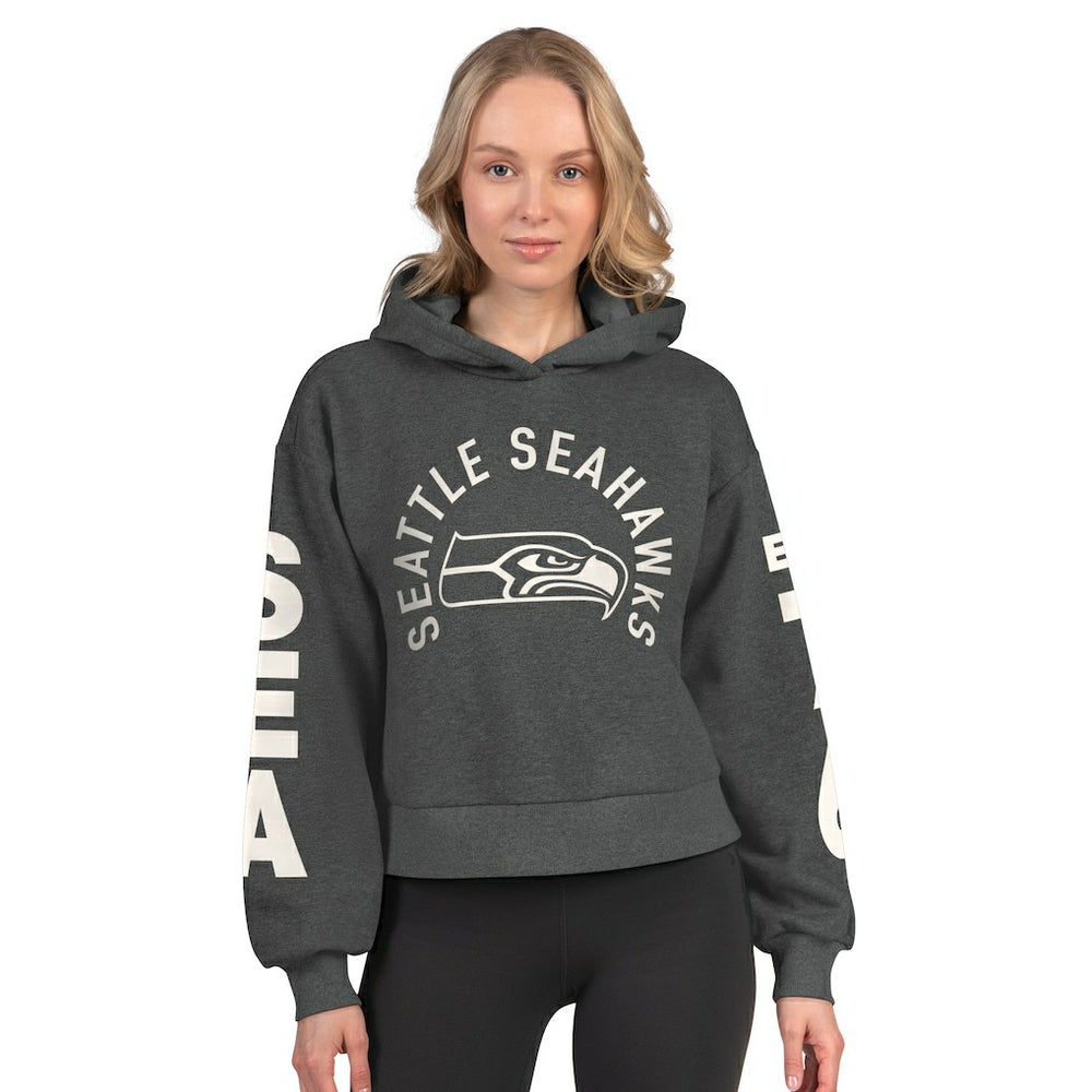 Seattle Seahawks Starter Women's Star Player Cropped Fleece Pullover Hoodie | NFL On sale