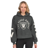 Las Vegas Raiders Starter Women's Star Player Cropped Fleece Pullover Hoodie | NFL Hot