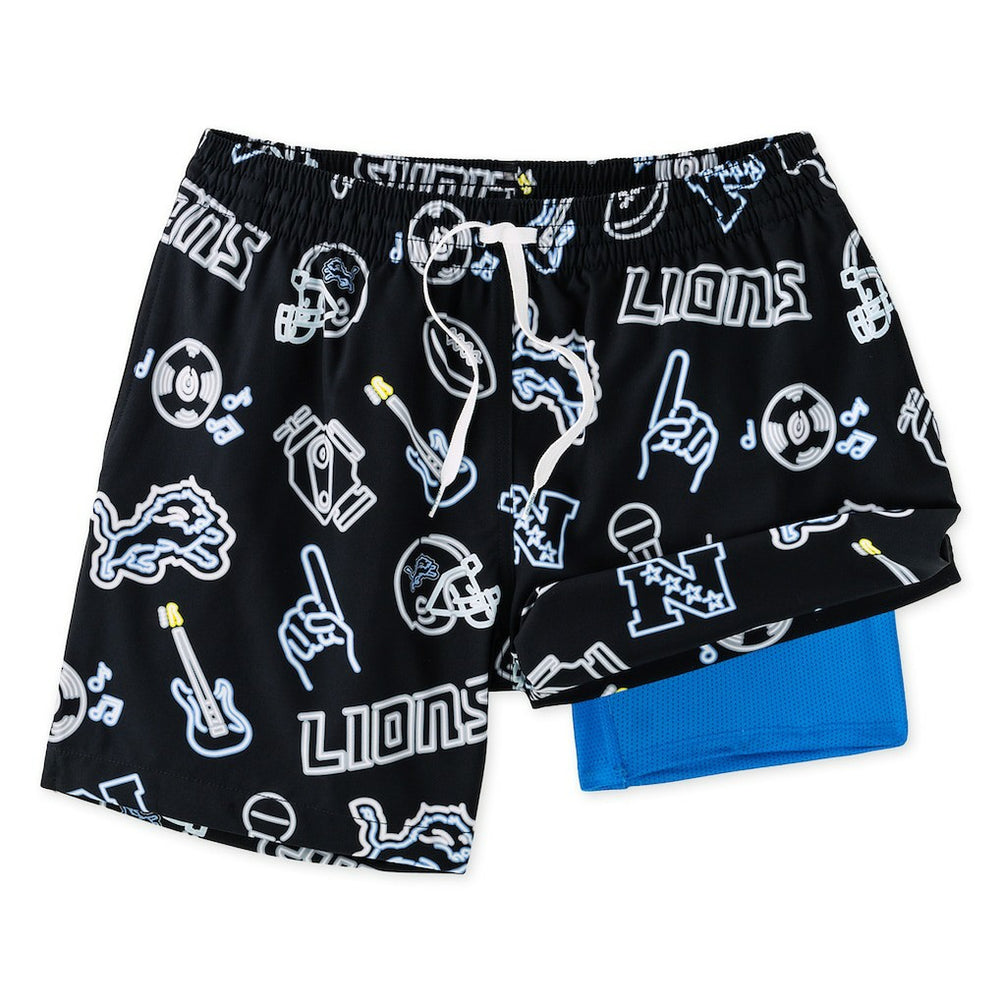 Detroit Lions Chubbies The Neon 5.5" Classic Lined Swim Trunks | NFL Discount